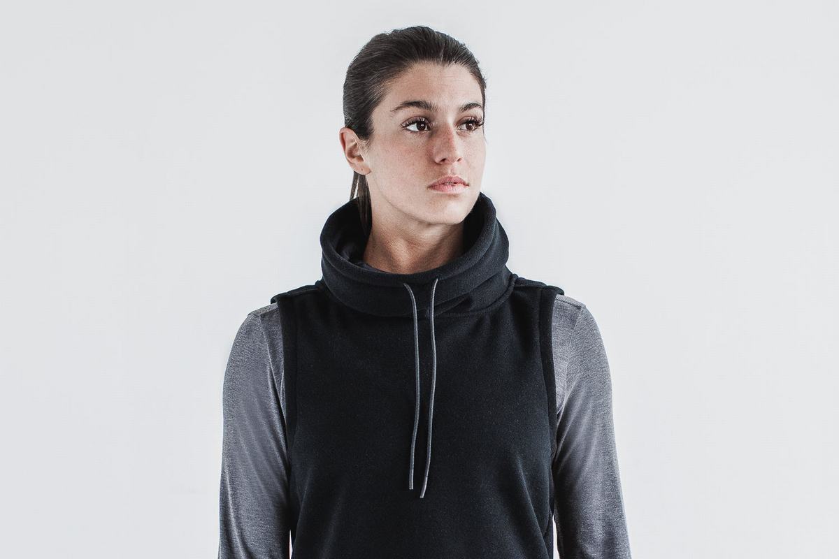 Nobull Arctic Sleeveless Cowl Women's Sweatshirts Black | Australia (QU7243)